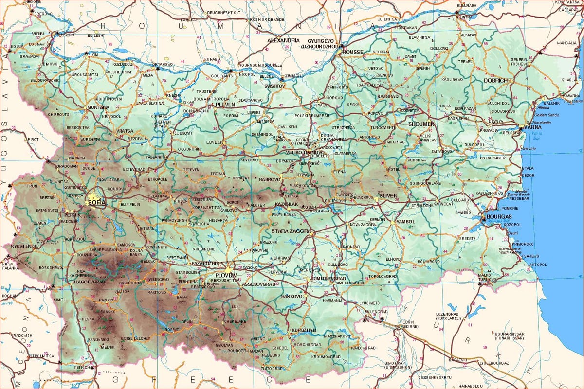 mapa bulharské pobrežie
