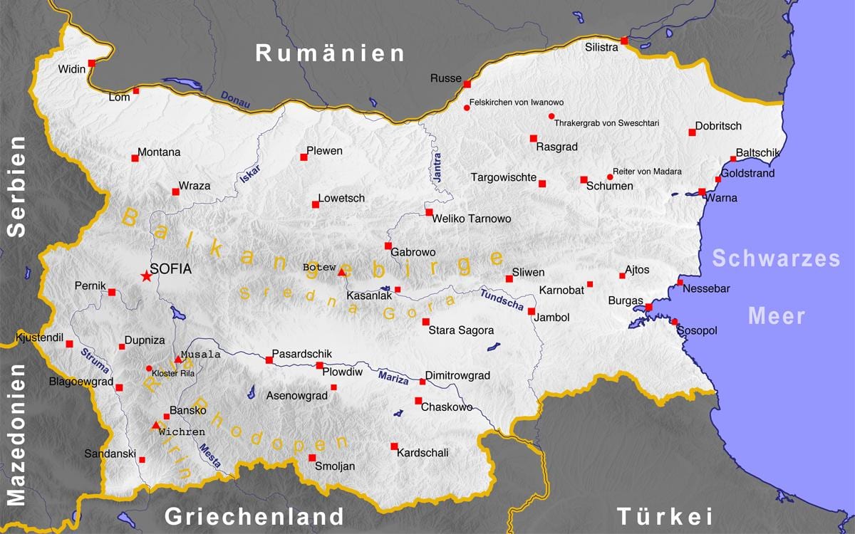 mapa bulharský prímorské
