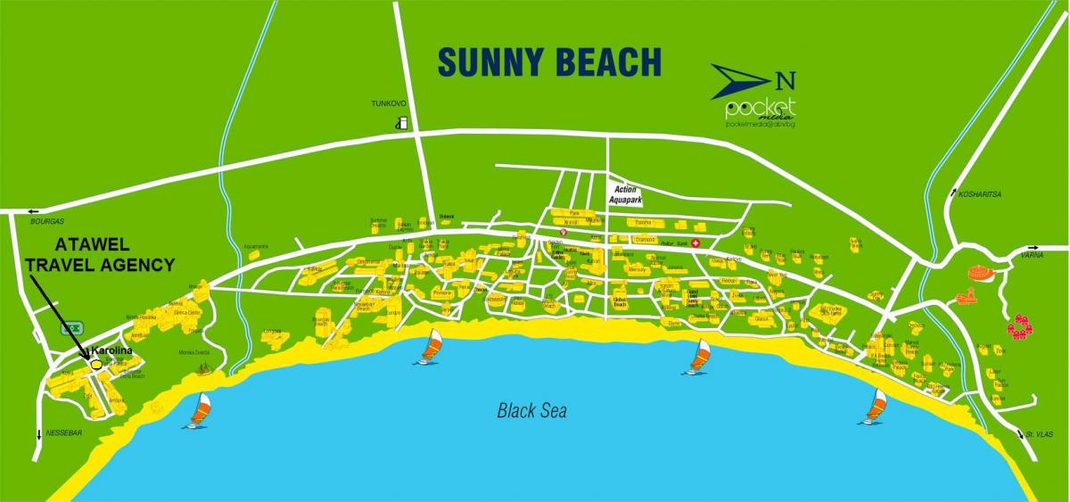 mapa Bulharsko slnečné pláže