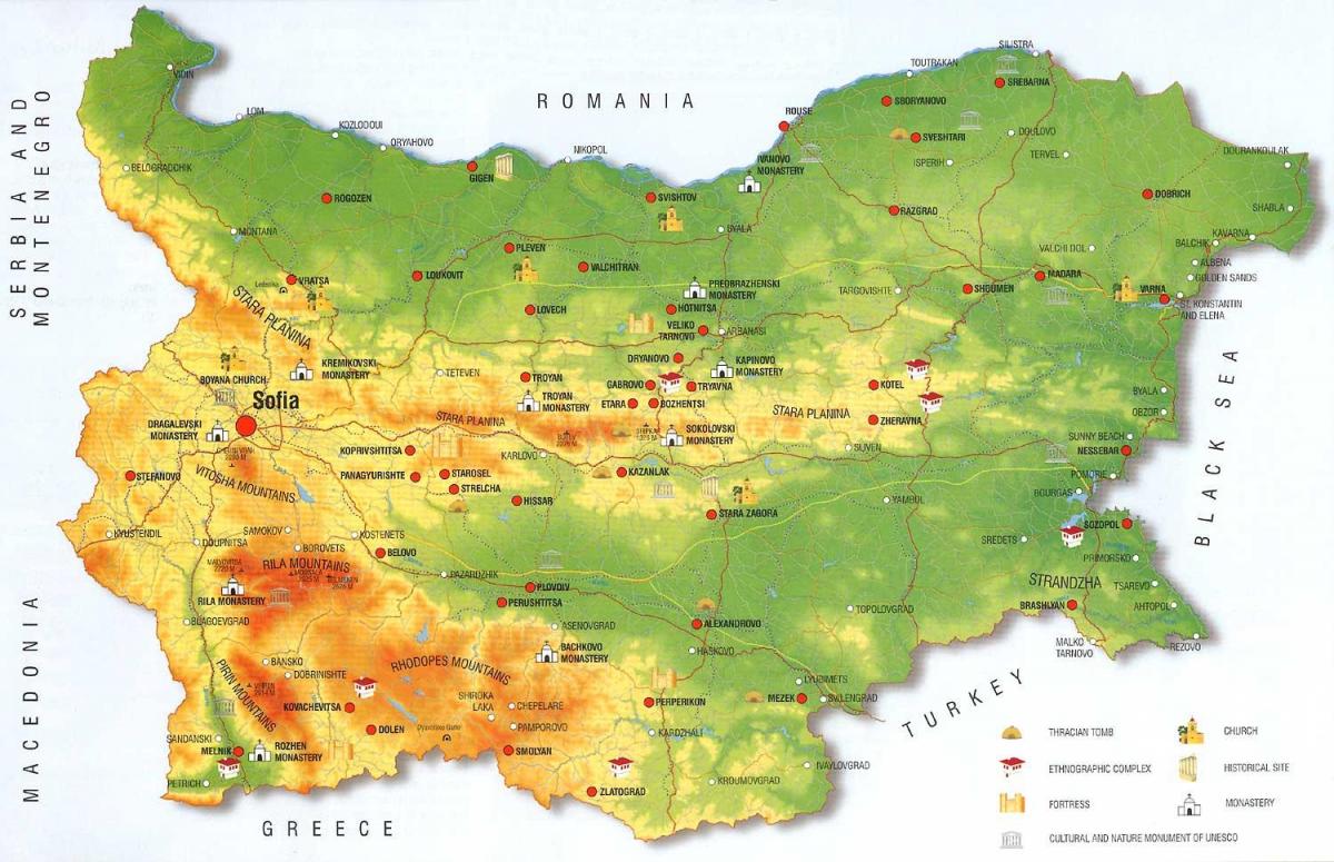 Bulharský mapu