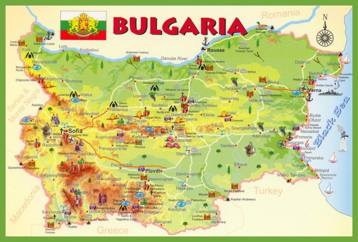 Bulharsko vyhliadkové mapu