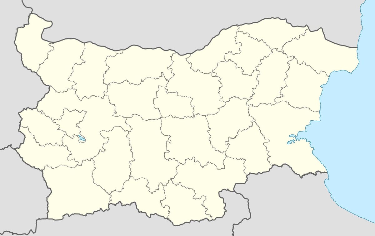 mapu Bulharska vektorová mapa
