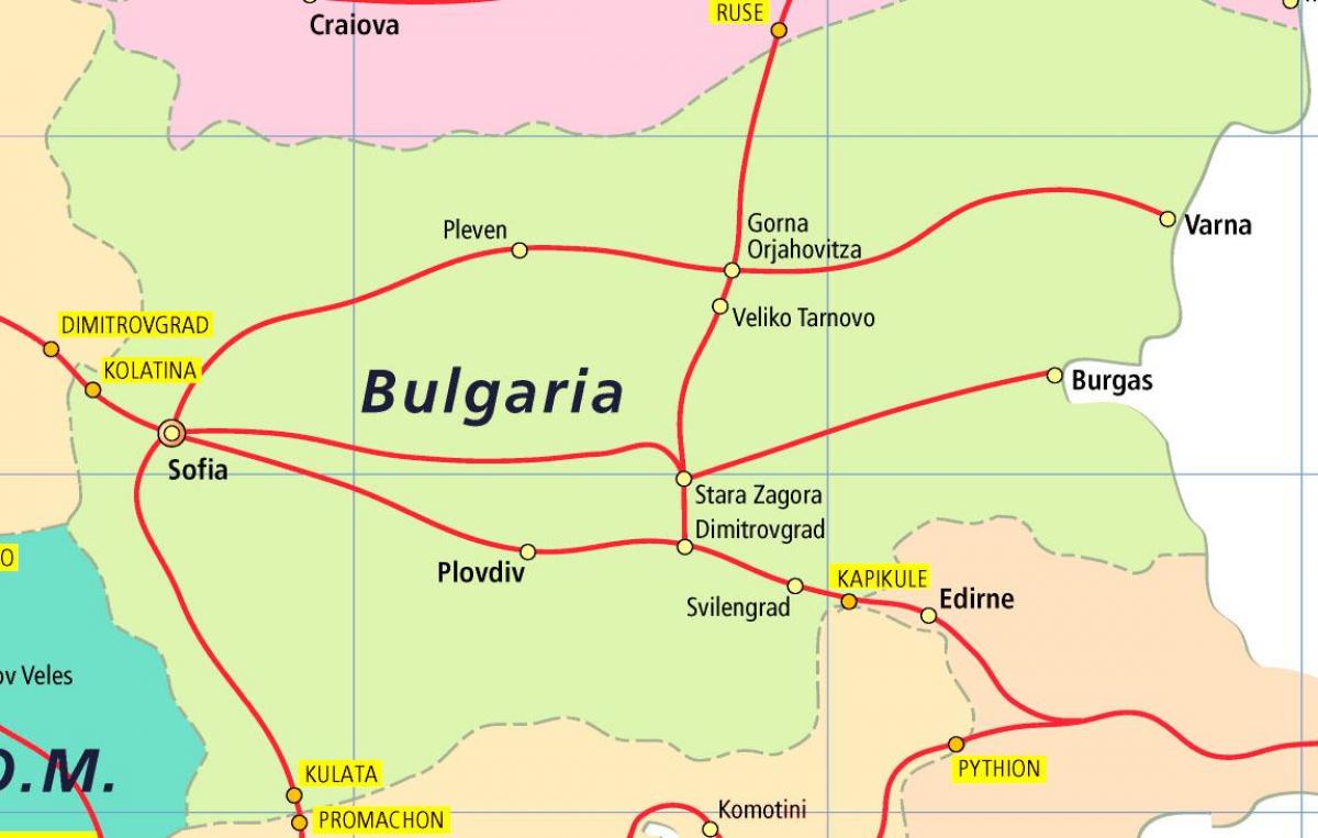 Bulharsko vlak mapu