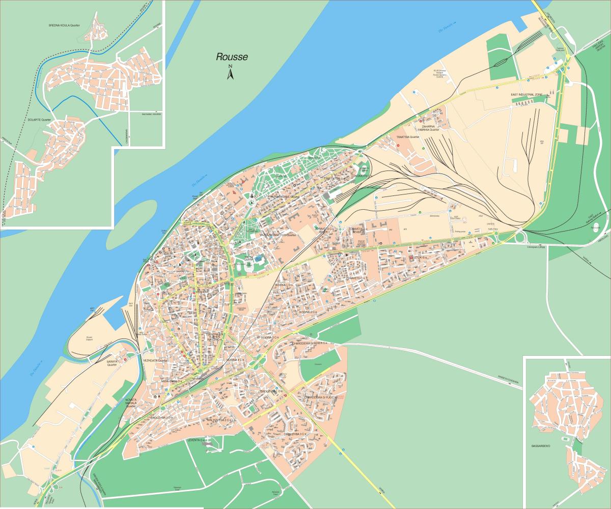 rousse, Bulharsko mapu