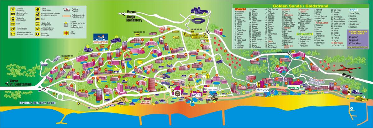golden beach Bulharsko mapu