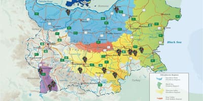 Mapa bulharské víno