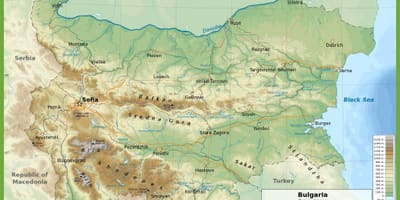Bulharsko topografických máp