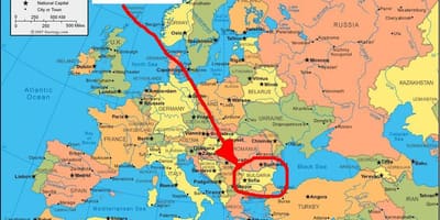Mapu Bulharska okolitých krajín