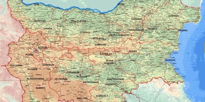 Mapa podrobnú mapu Bulharska